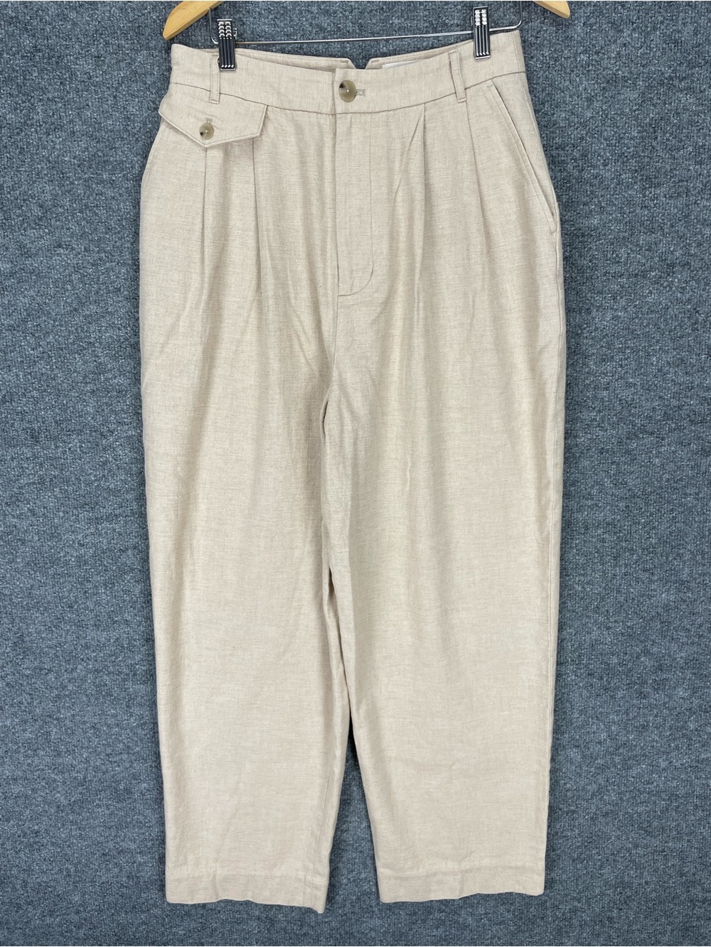 Anthropologie Linen Pants Women’s 2 Relaxed Fit Flowy Wide Leg Knit Trouser EXC